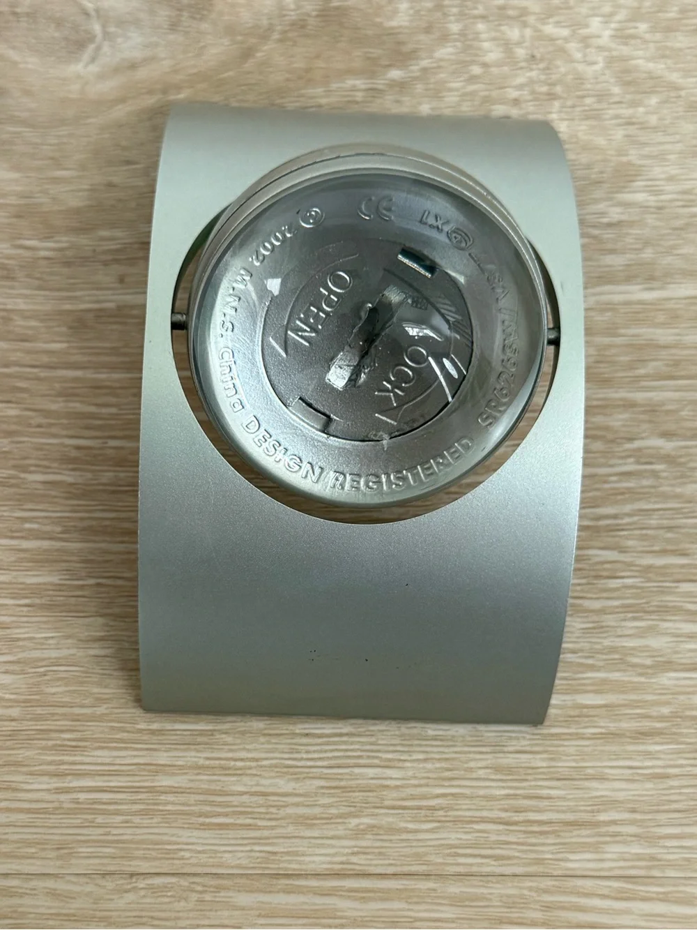 Howard Miller Glass Globe Rotating Desk Clock with Aluminum Color Base